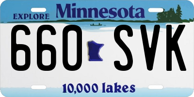 MN license plate 660SVK