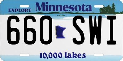 MN license plate 660SWI
