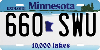 MN license plate 660SWU