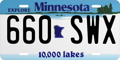 MN license plate 660SWX