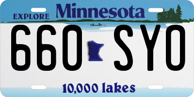 MN license plate 660SYO