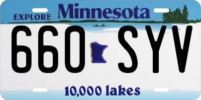 MN license plate 660SYV