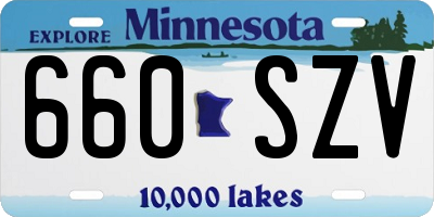 MN license plate 660SZV