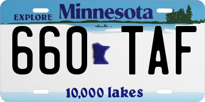 MN license plate 660TAF