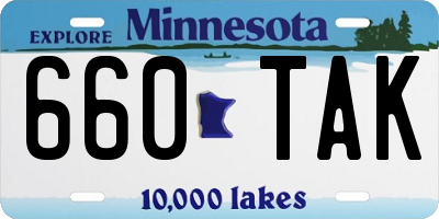MN license plate 660TAK