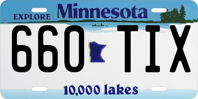 MN license plate 660TIX