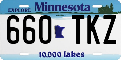 MN license plate 660TKZ