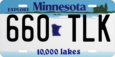 MN license plate 660TLK