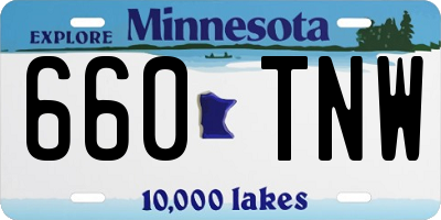MN license plate 660TNW