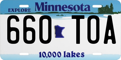 MN license plate 660TOA