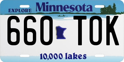 MN license plate 660TOK