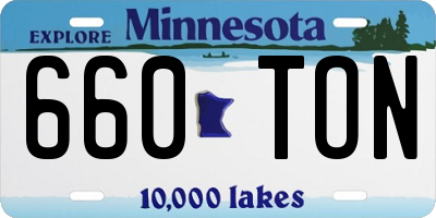 MN license plate 660TON
