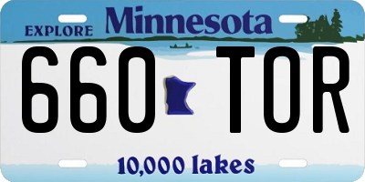 MN license plate 660TOR