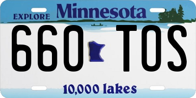 MN license plate 660TOS