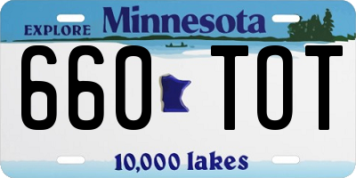 MN license plate 660TOT