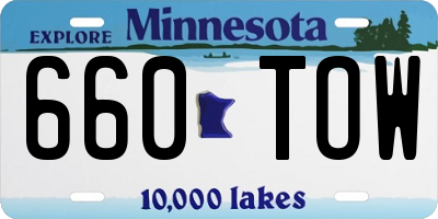 MN license plate 660TOW