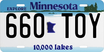 MN license plate 660TOY