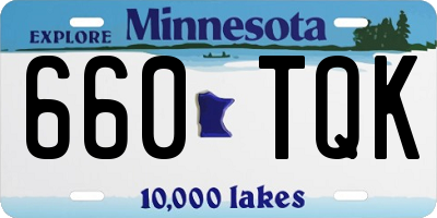 MN license plate 660TQK