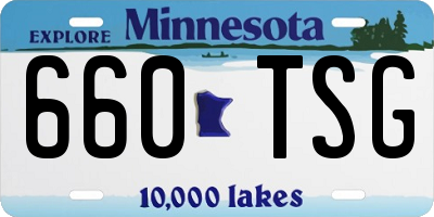 MN license plate 660TSG