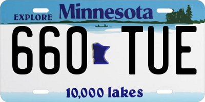 MN license plate 660TUE