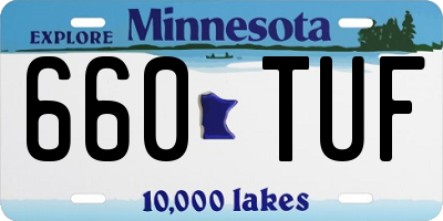 MN license plate 660TUF