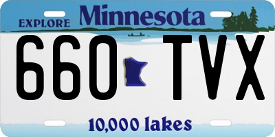 MN license plate 660TVX