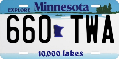 MN license plate 660TWA