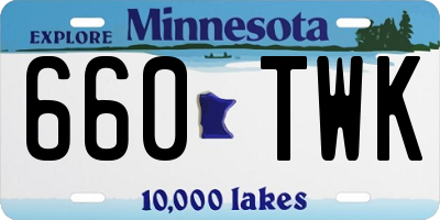 MN license plate 660TWK