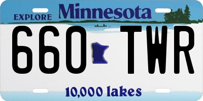 MN license plate 660TWR