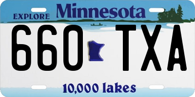 MN license plate 660TXA