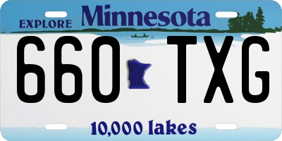 MN license plate 660TXG