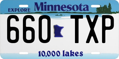 MN license plate 660TXP