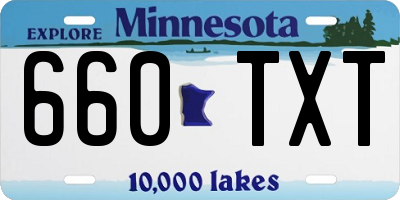 MN license plate 660TXT