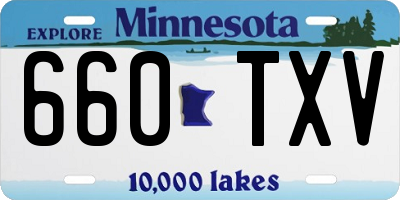 MN license plate 660TXV