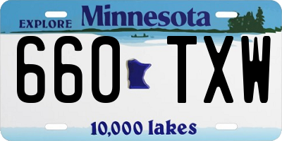 MN license plate 660TXW