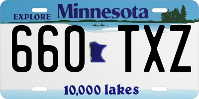MN license plate 660TXZ