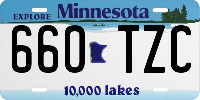 MN license plate 660TZC