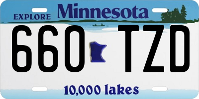 MN license plate 660TZD