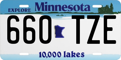 MN license plate 660TZE