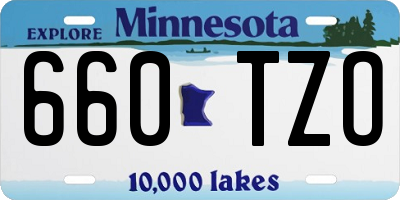 MN license plate 660TZO