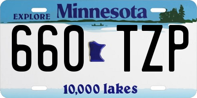 MN license plate 660TZP