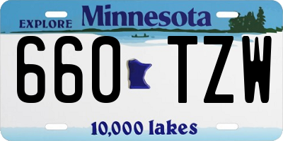 MN license plate 660TZW
