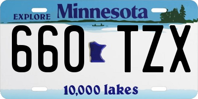 MN license plate 660TZX
