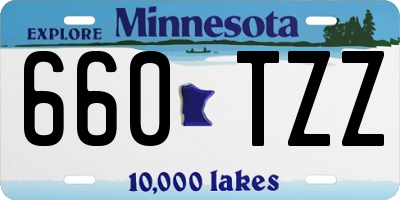 MN license plate 660TZZ