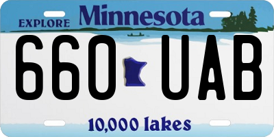MN license plate 660UAB
