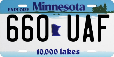 MN license plate 660UAF