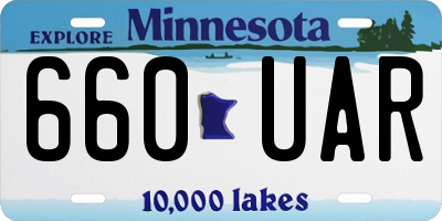 MN license plate 660UAR