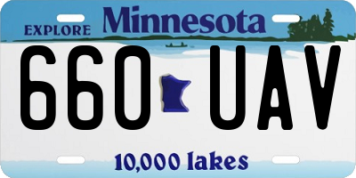 MN license plate 660UAV