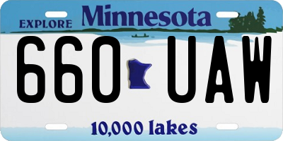 MN license plate 660UAW
