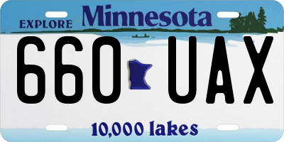 MN license plate 660UAX